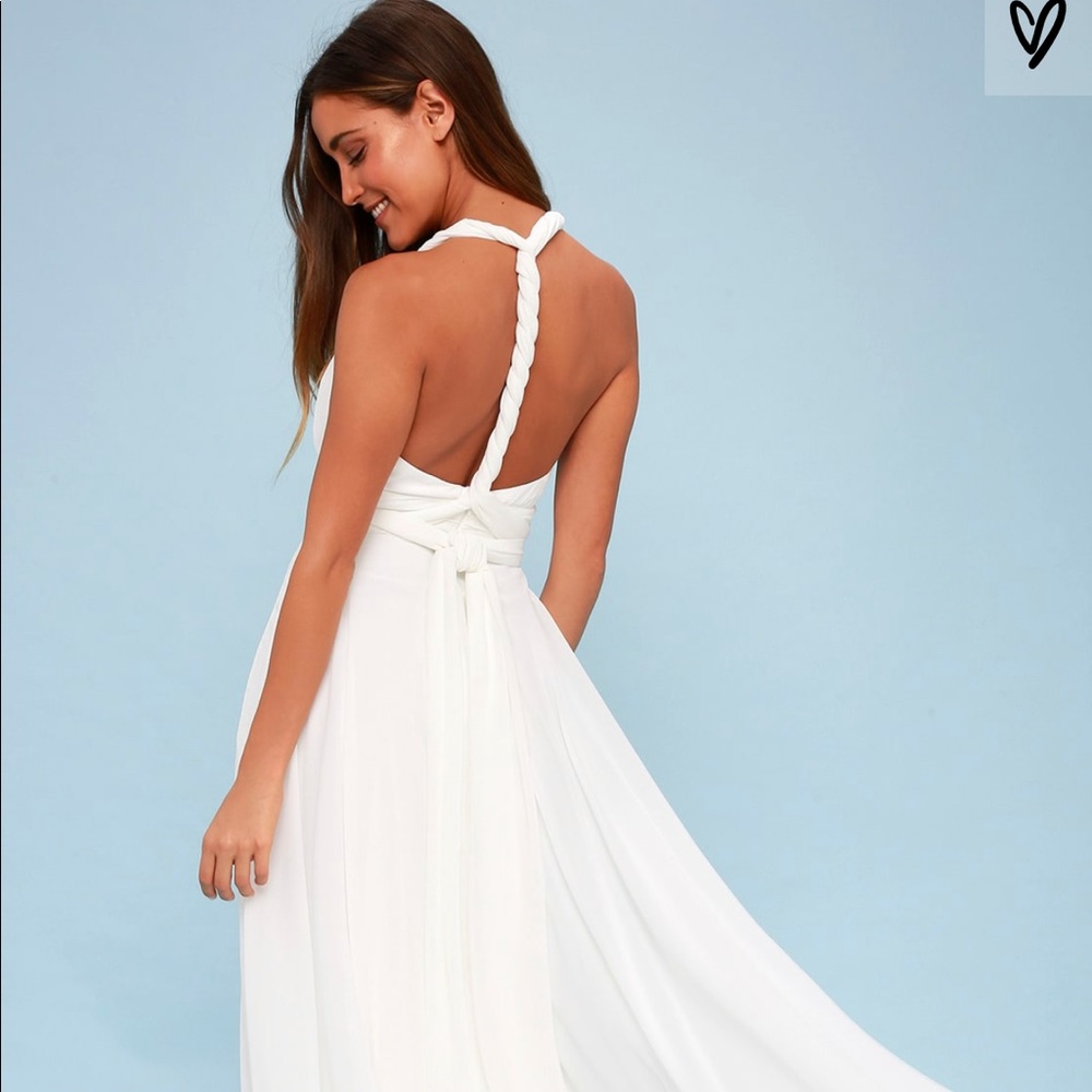 Long white convertible maxi dress